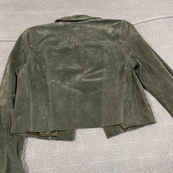 BLANKNYC Olive green cropped Suede Jacket - Picture 3 of 4